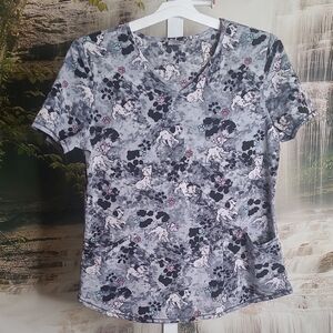 Disney Dalmatians Womens Medium short sleeve scrub top